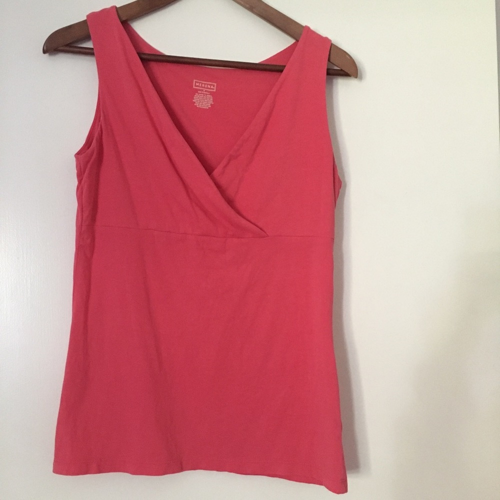 Pink sleeveless top